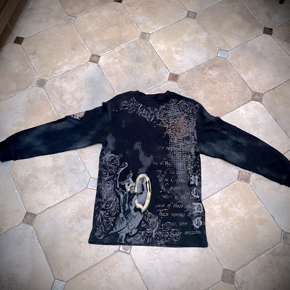 Goth Pullover Fine Waffle Knit Shirt